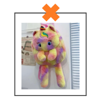 Rugtas unicorn fluffy geel/roze